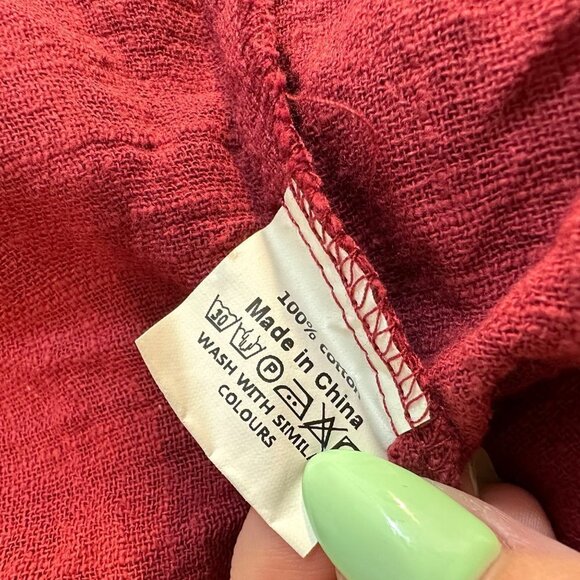 Zanzea‎ Red Cotton Long Sleeve Top XXXL - Picture 5 of 5